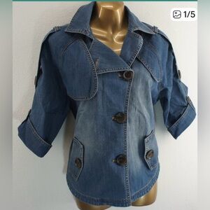Chicos moderm trench denim  jacket size 1